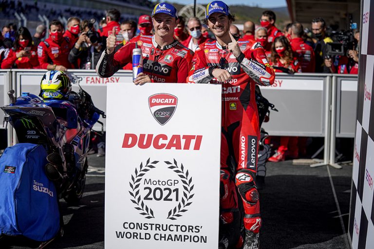 MotoGP. Nel gran premio portoghese Pecco Bagnaia domina e Ducati vince il terzo titolo costruttori.