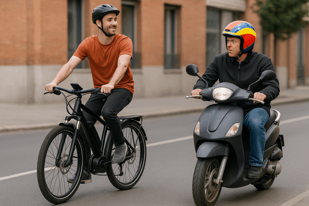 E-bike Faster than scooter