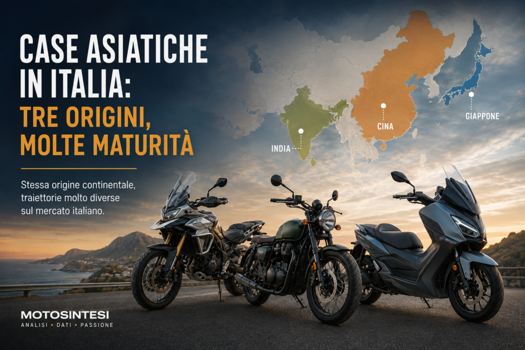 ase motociclistiche asiatiche in Italia: Giappone, Cina e India e le diverse traiettorie di maturità sul mercato italiano