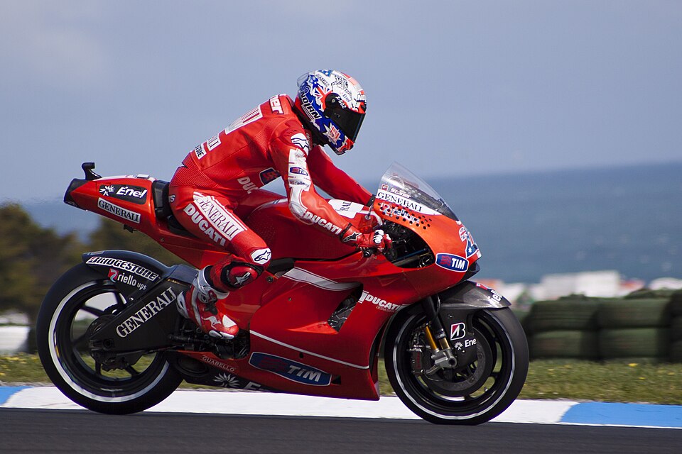 Casey Stoner sulla Ducati a Phillip Island durante il GP d’Australia 2010